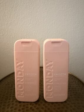 MONDAY Haircare Smooth Shampoo Conditioner Travel Set 3oz Curly Frizzy Mini